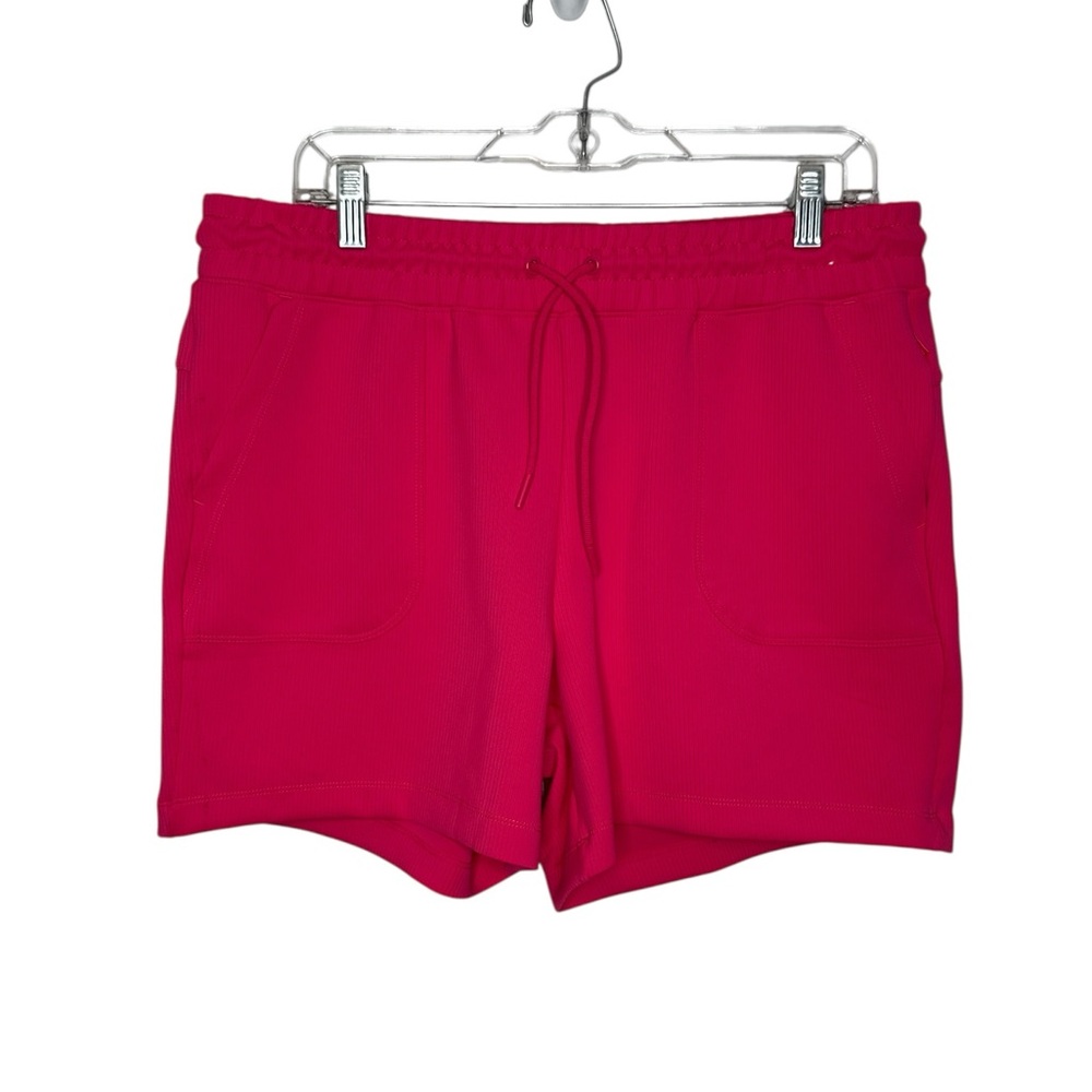 Mondetta Women's Pink Midweight Ribbed Scuba Shorts Large